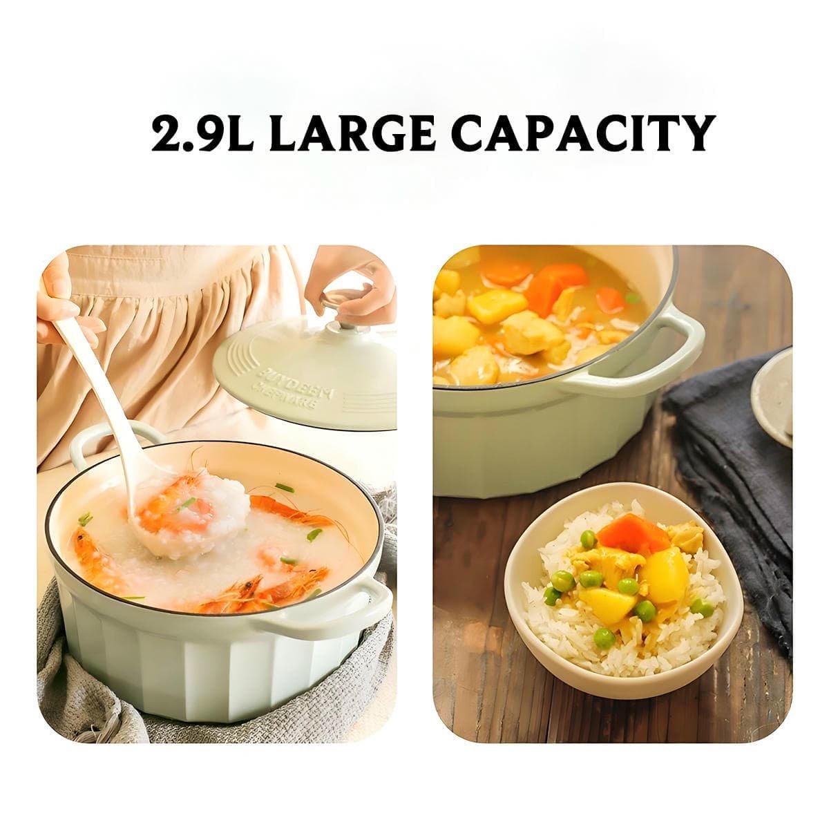 BUYDEEM CP521 Enameled Cast-Iron Dutch Oven - V943-CP521-YELLOW V943 CP521 YELLOW 202507141835 03