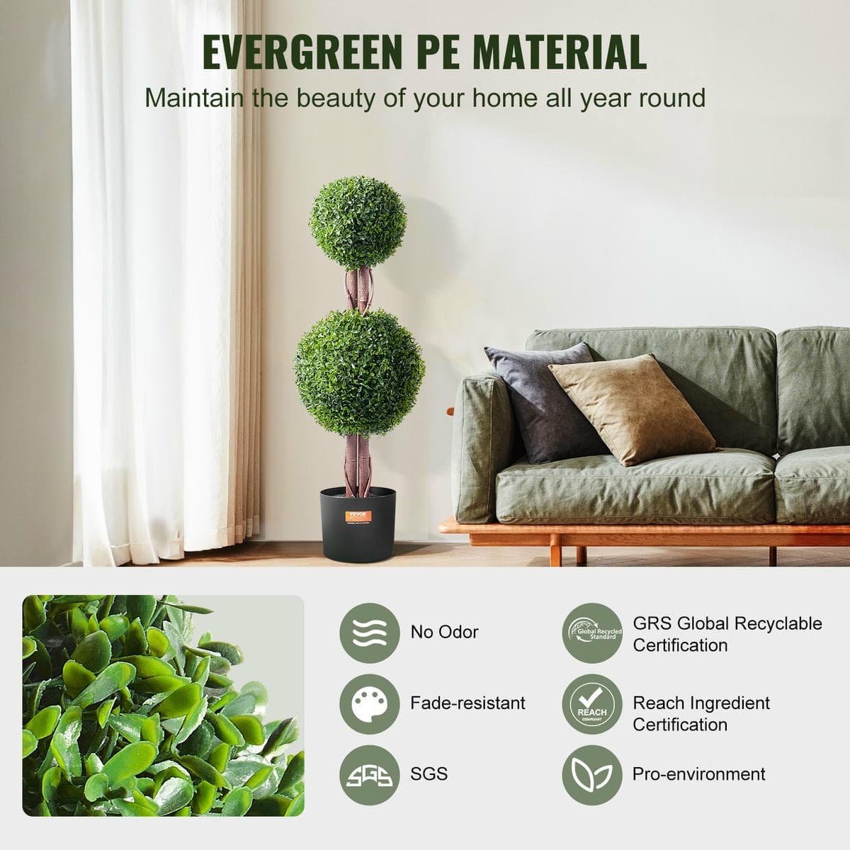 2 Pack 91.4cm Artificial Boxwood Topiary Tree Faux Plant UV Decor In/Outdoor - V952-HYMRGXJS48YCKHMZUV0 V952 HYMRGXJS48YCKHMZUV0 202507141723 02