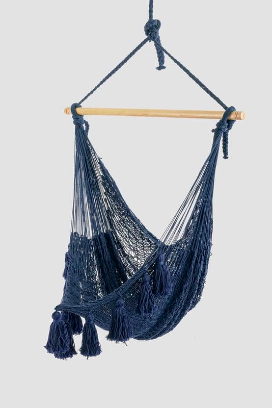 Deluxe Extra Large Mexican Hammock Chair in Outdoor Cotton Colour Blue - V97-DHSCHBLUE Deluxe Extra Large Mexican Hammock Chair in Outdoor Cotton Colour Blue - Image 2