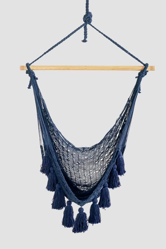 Deluxe Extra Large Mexican Hammock Chair in Outdoor Cotton Colour Blue - V97-DHSCHBLUE Deluxe Extra Large Mexican Hammock Chair in Outdoor Cotton Colour Blue - Image 6