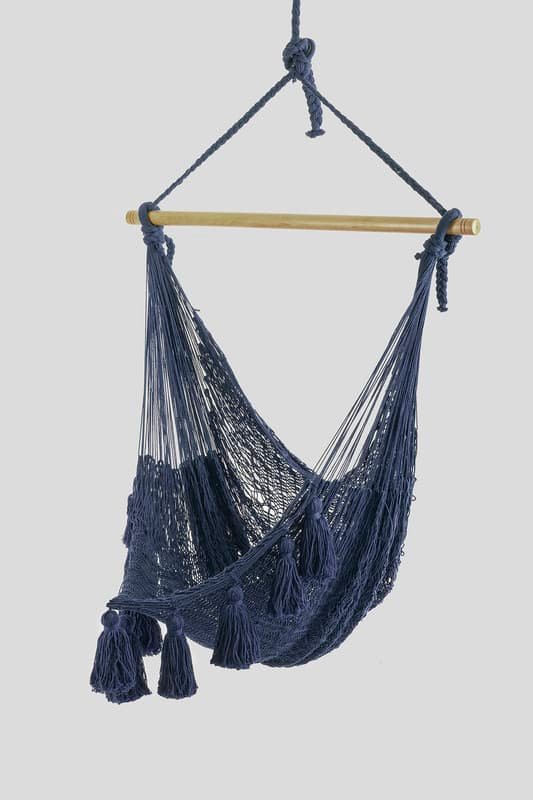 Deluxe Extra Large Mexican Hammock Chair in Outdoor Cotton Colour Blue - V97-DHSCHBLUE Deluxe Extra Large Mexican Hammock Chair in Outdoor Cotton Colour Blue - Image 8