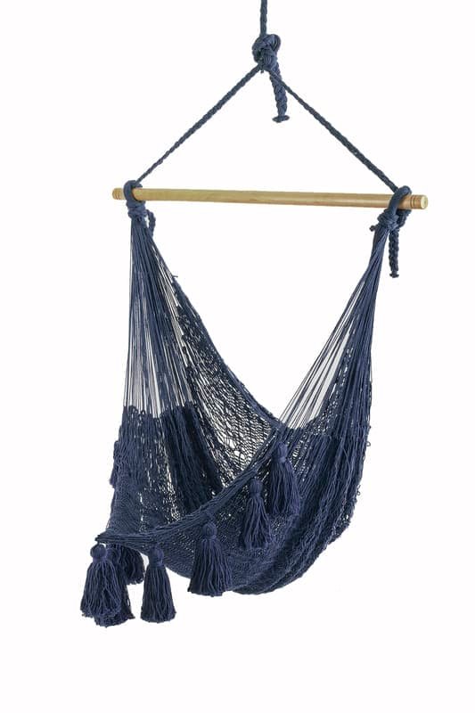 Deluxe Extra Large Mexican Hammock Chair in Outdoor Cotton Colour Blue - V97-DHSCHBLUE Deluxe Extra Large Mexican Hammock Chair in Outdoor Cotton Colour Blue - Image 9