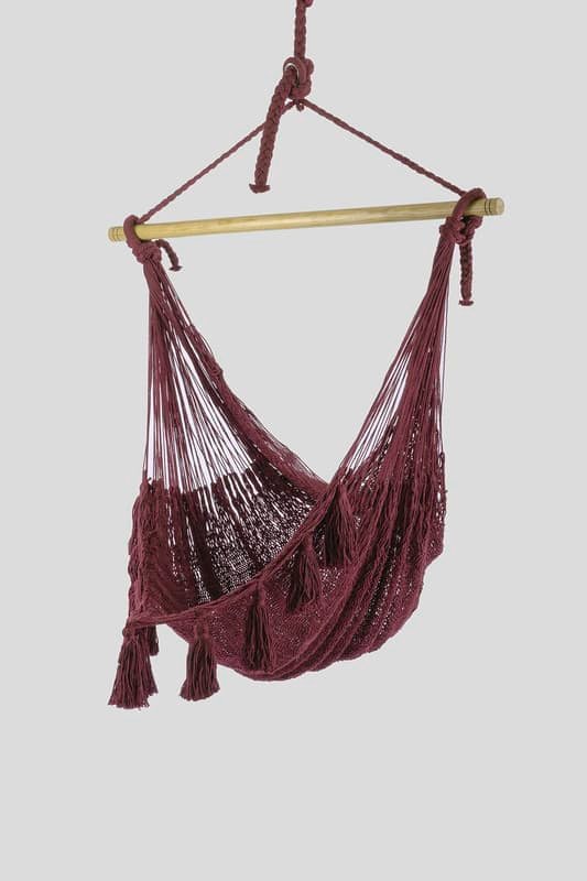 Deluxe Extra Large Mexican Hammock Chair in Outdoor Cotton Colour Maroon - V97-DHSCHMAROON Deluxe Extra Large Mexican Hammock Chair in Outdoor Cotton Colour Maroon - Image 8