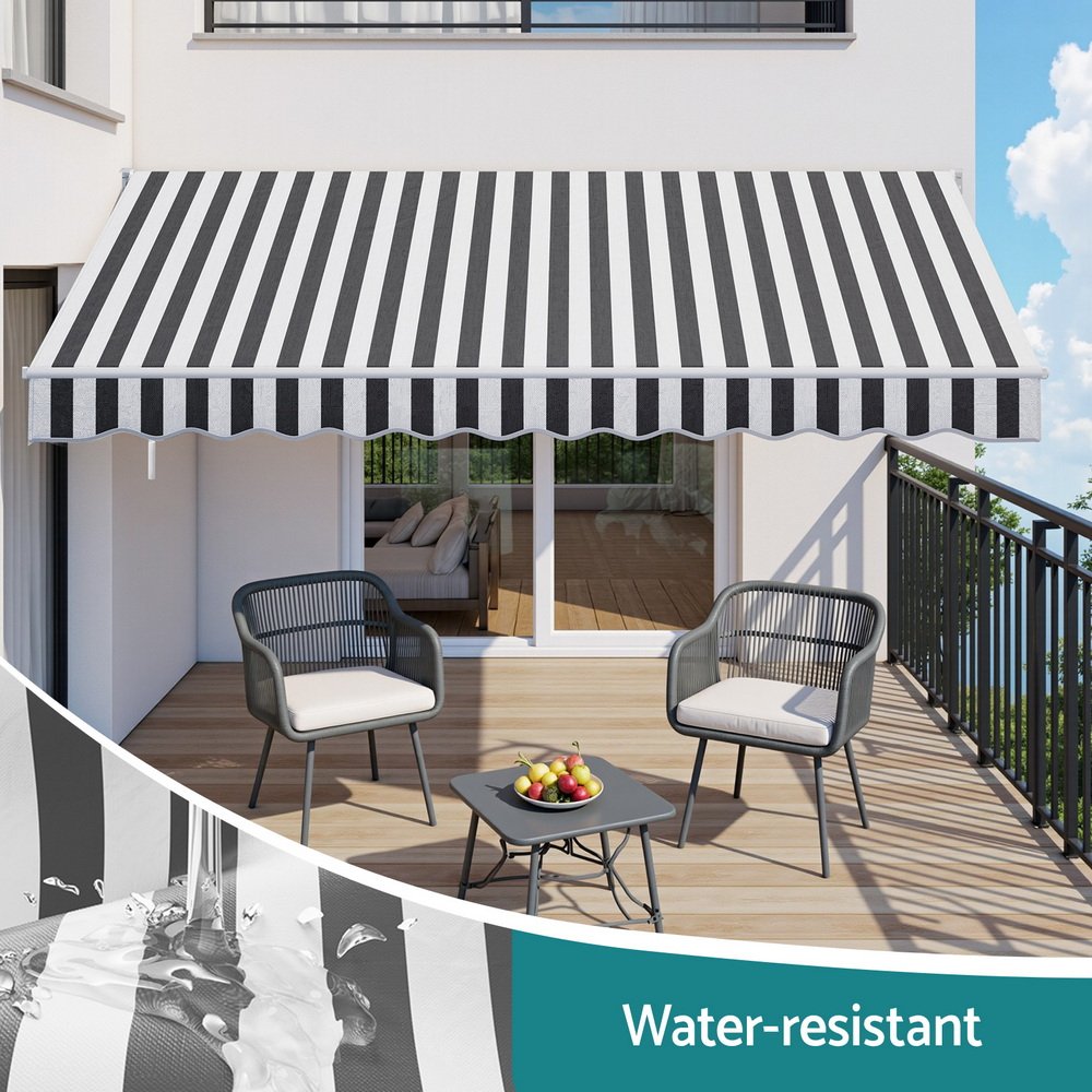 Instahut Retractable Folding Arm Awning Motorised Sunshade 5Mx3M Grey White - AWN-B-ARM-REMOTE-50X30-GRWH Instahut Retractable Folding Arm Awning Motorised Sunshade 5Mx3M Grey White - Image 6