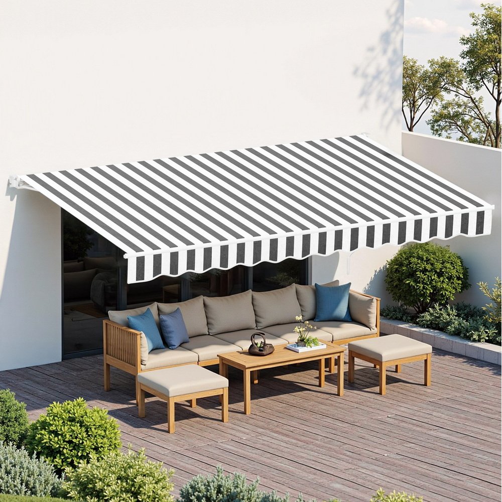 Instahut Retractable Folding Arm Awning Motorised Sunshade 5Mx3M Grey White - AWN-B-ARM-REMOTE-50X30-GRWH Instahut Retractable Folding Arm Awning Motorised Sunshade 5Mx3M Grey White - Image 7