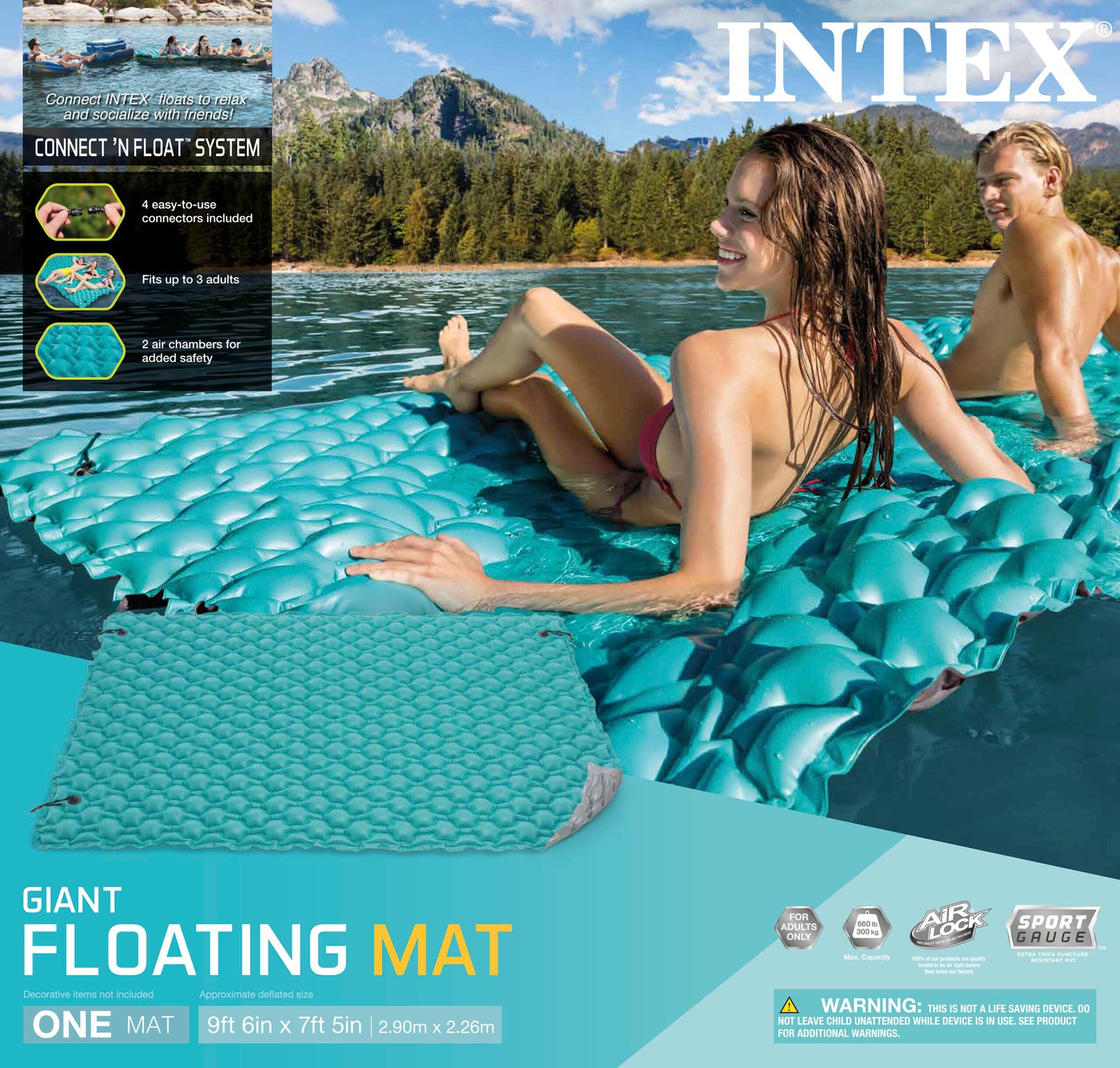 Intex Giant Floating Inflatable Mat 56841 - V1032-IXFLOATINGMAT-56841 Intex Giant Floating Inflatable Mat 56841 - Image 6