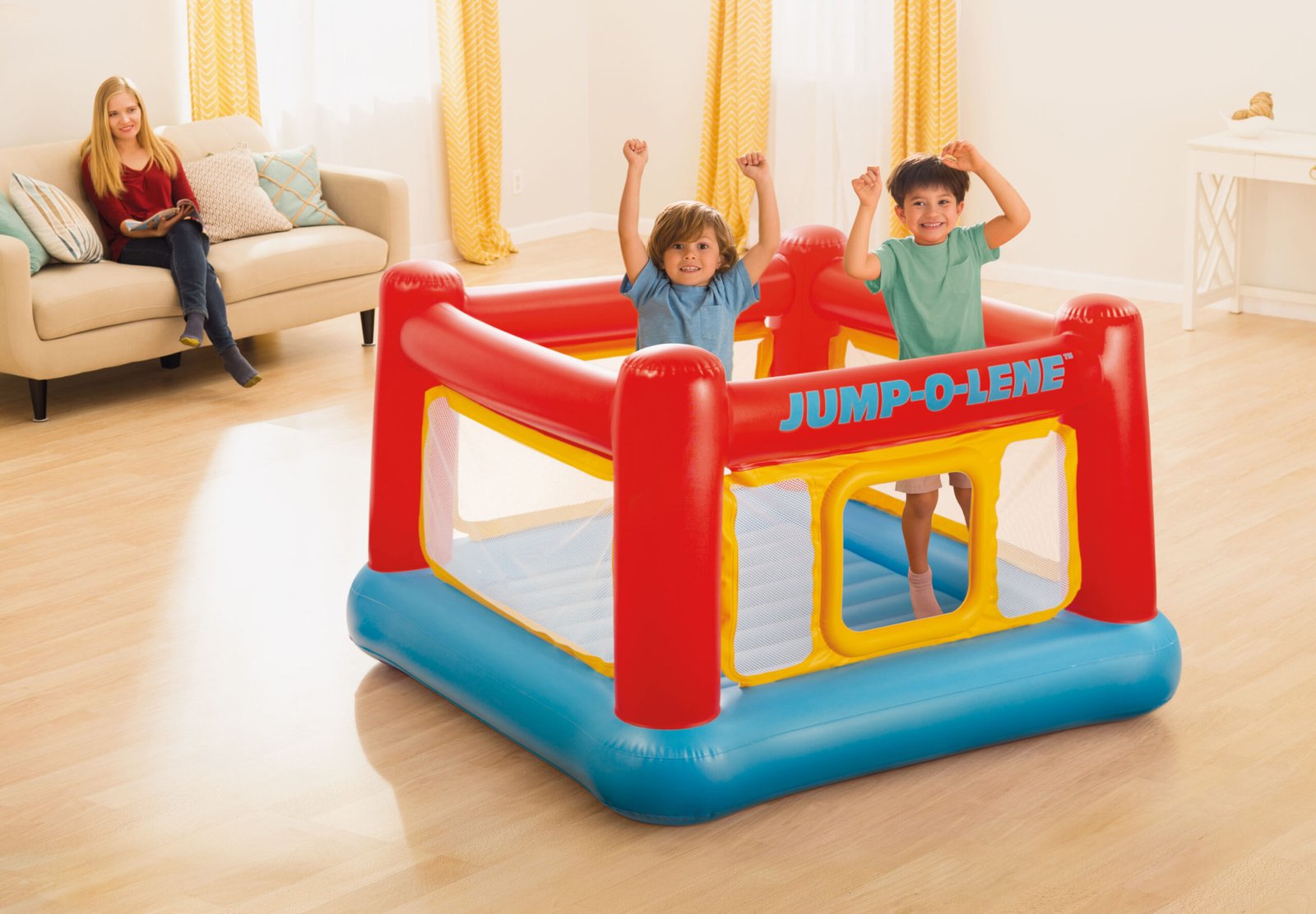 Intex Jump-O-Lene Inflatable Bouncer Play House 48260 - V1032-IXJUMPOLENEPH-48260 Intex Jump-O-Lene Inflatable Bouncer Play House 48260 - Image 2