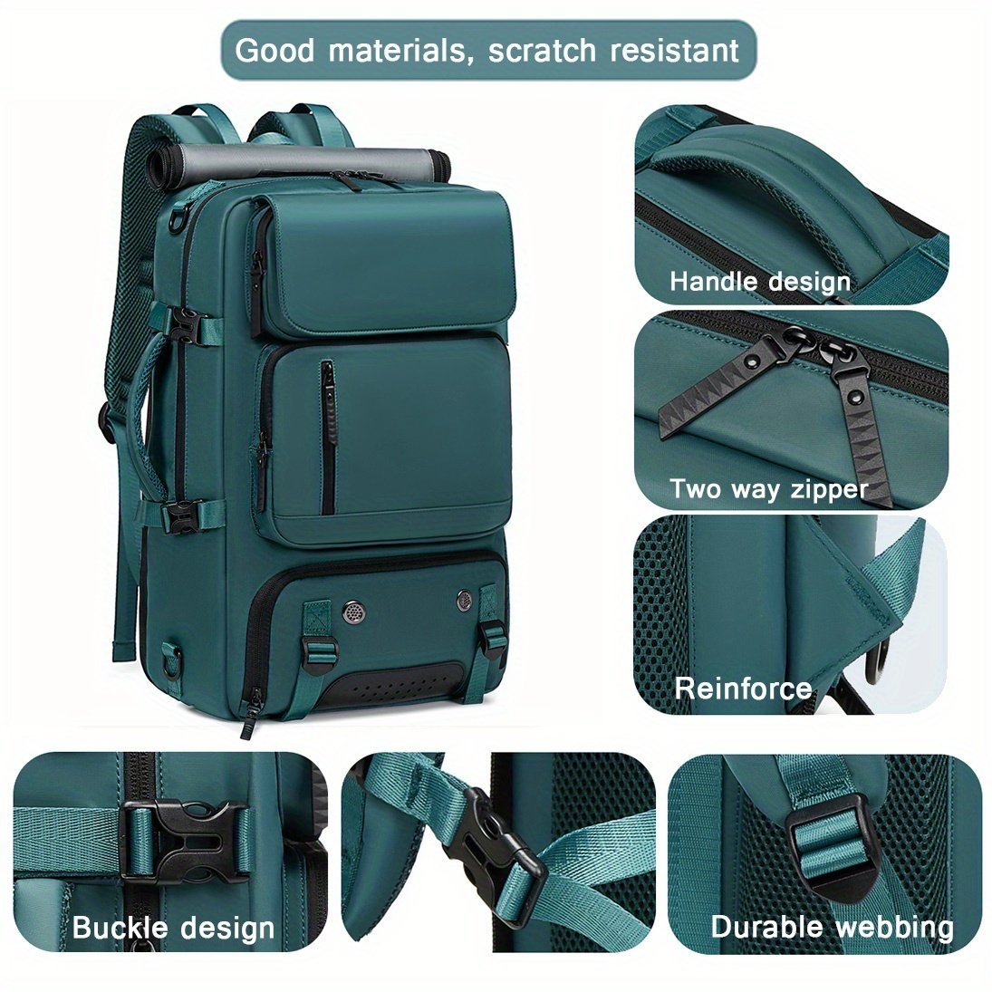 18.1-inch Easy-Travel Bag (46×30×16 cm): Four carrying modes in one bag, with independent shoe compartment and freely switchable hidden shoulder straps.(BLACK) - V1102-BJBBB001 18.1-inch Easy-Travel Bag (46×30×16 cm): Four carrying modes in one bag, with independent shoe compartment and freely switchable hidden shoulder straps.(BLACK) - Image 2