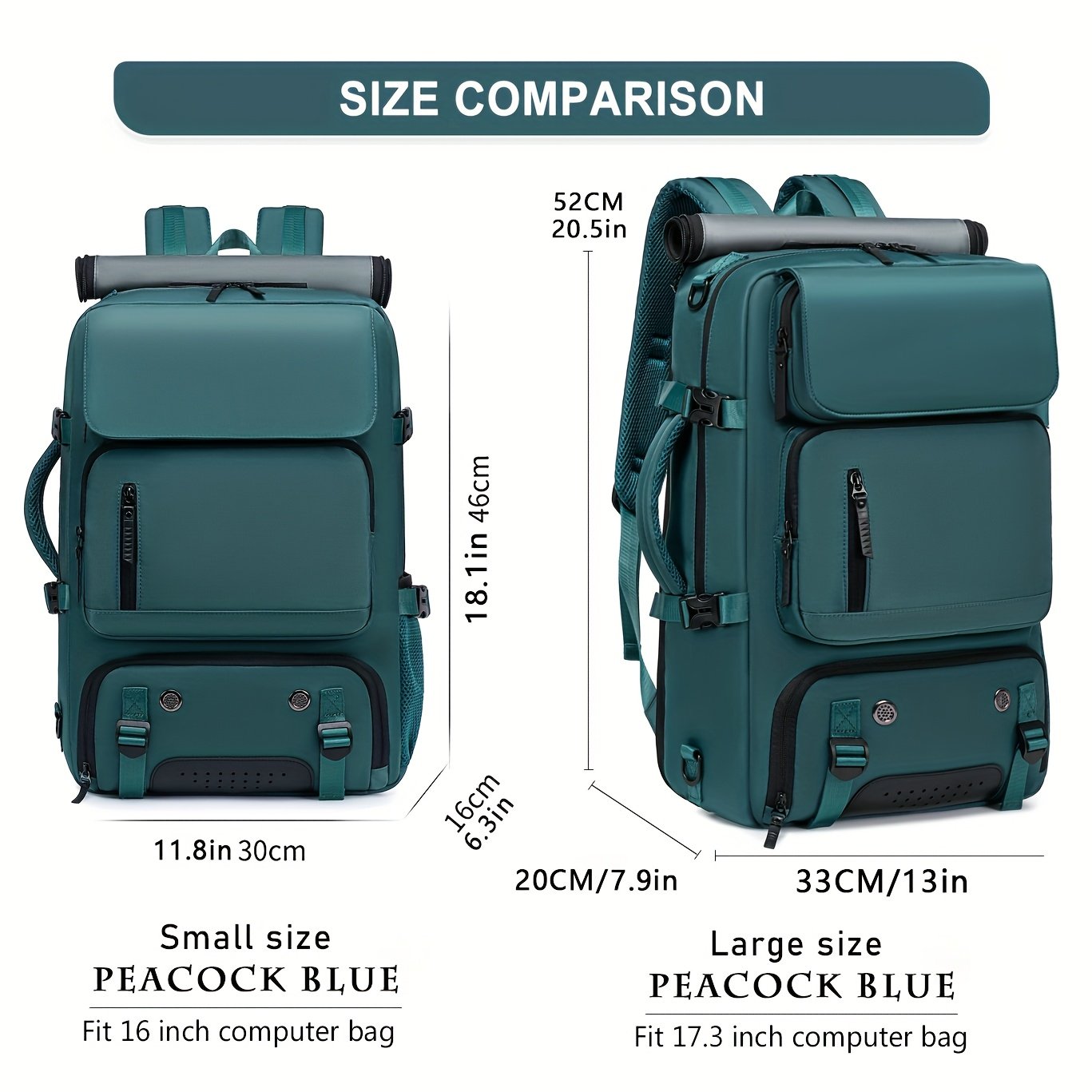 18.1-inch Easy-Travel Bag (46×30×16 cm): Four carrying modes in one bag, with independent shoe compartment and freely switchable hidden shoulder straps.(BLACK) - V1102-BJBBB001 18.1-inch Easy-Travel Bag (46×30×16 cm): Four carrying modes in one bag, with independent shoe compartment and freely switchable hidden shoulder straps.(BLACK) - Image 4