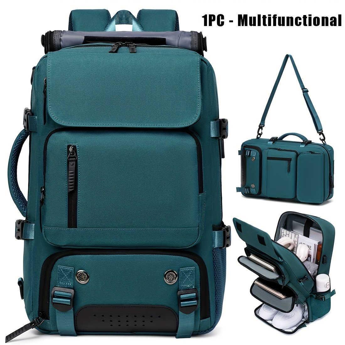 18.1-inch Easy-Travel Bag (46×30×16 cm): Four carrying modes in one bag, with independent shoe compartment and freely switchable hidden shoulder straps.(BLACK) - V1102-BJBBB001 18.1-inch Easy-Travel Bag (46×30×16 cm): Four carrying modes in one bag, with independent shoe compartment and freely switchable hidden shoulder straps.(BLACK) - Image 13