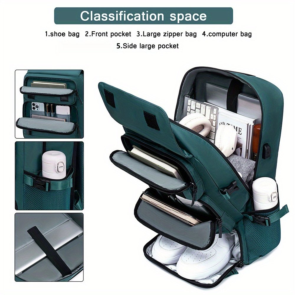 18.1-inch Easy-Travel Bag (46×30×16 cm): Four carrying modes in one bag, with independent shoe compartment and freely switchable hidden shoulder straps.(light gray) - V1102-BJBBB002 18.1-inch Easy-Travel Bag (46×30×16 cm): Four carrying modes in one bag, with independent shoe compartment and freely switchable hidden shoulder straps.(light gray) - Image 8