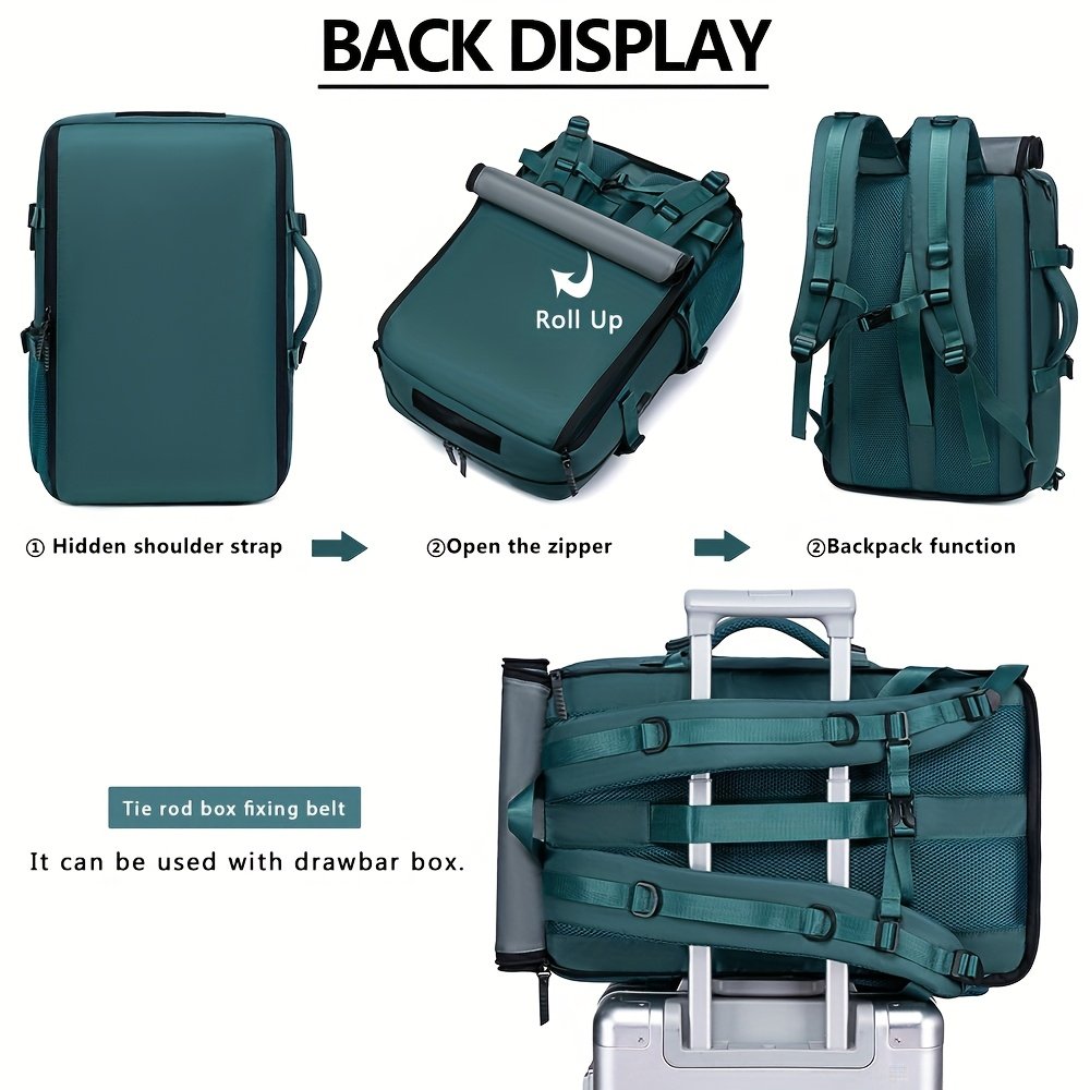 18.1-inch Easy-Travel Bag (46×30×16 cm): Four carrying modes in one bag, with independent shoe compartment and freely switchable hidden shoulder straps.(peacock blue) - V1102-BJBBB003 18.1-inch Easy-Travel Bag (46×30×16 cm): Four carrying modes in one bag, with independent shoe compartment and freely switchable hidden shoulder straps.(peacock blue) - Image 9