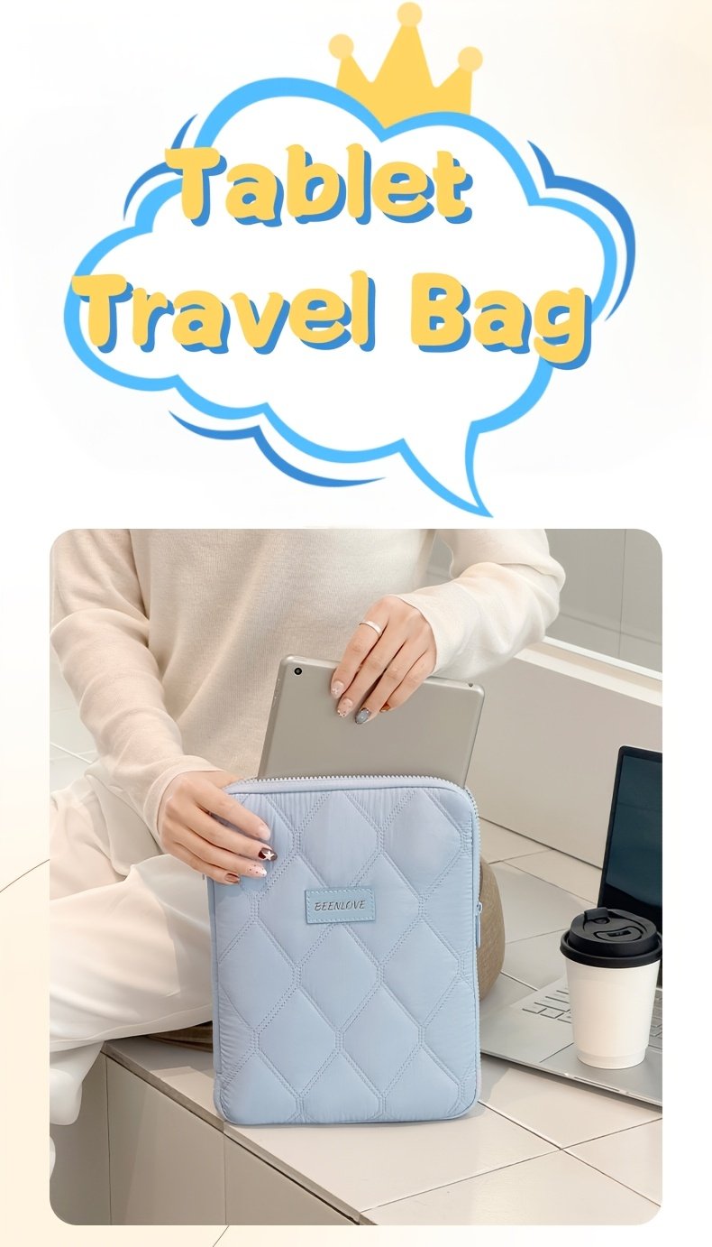 **BEENLOVE Tablet Storage Bag: 180° Full-Open Independent Compartment, Shockproof & Portable, Multifunctional Design**(Pink) - V1102-PBSND001 **BEENLOVE Tablet Storage Bag: 180° Full-Open Independent Compartment, Shockproof & Portable, Multifunctional Design**(Pink) - Image 8