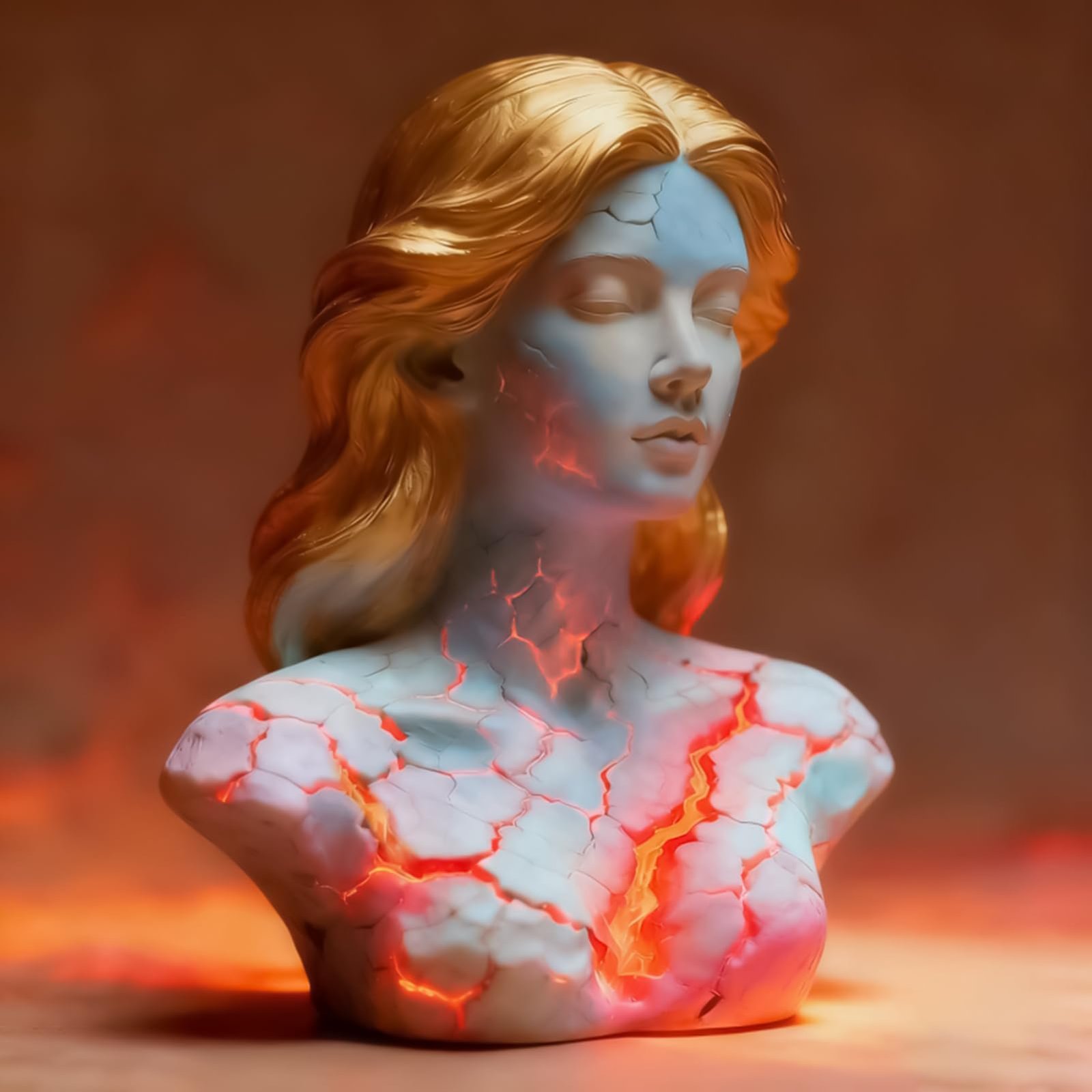 Blazing Maiden Figurine LED Lamp – Artistic Resin Sculpture with Crackled Light Effect, Elegant Decorative Night Light(Blue) - V1107-CS-CYSVBJL Blazing Maiden Figurine LED Lamp – Artistic Resin Sculpture with Crackled Light Effect, Elegant Decorative Night Light(Blue) - Image 4