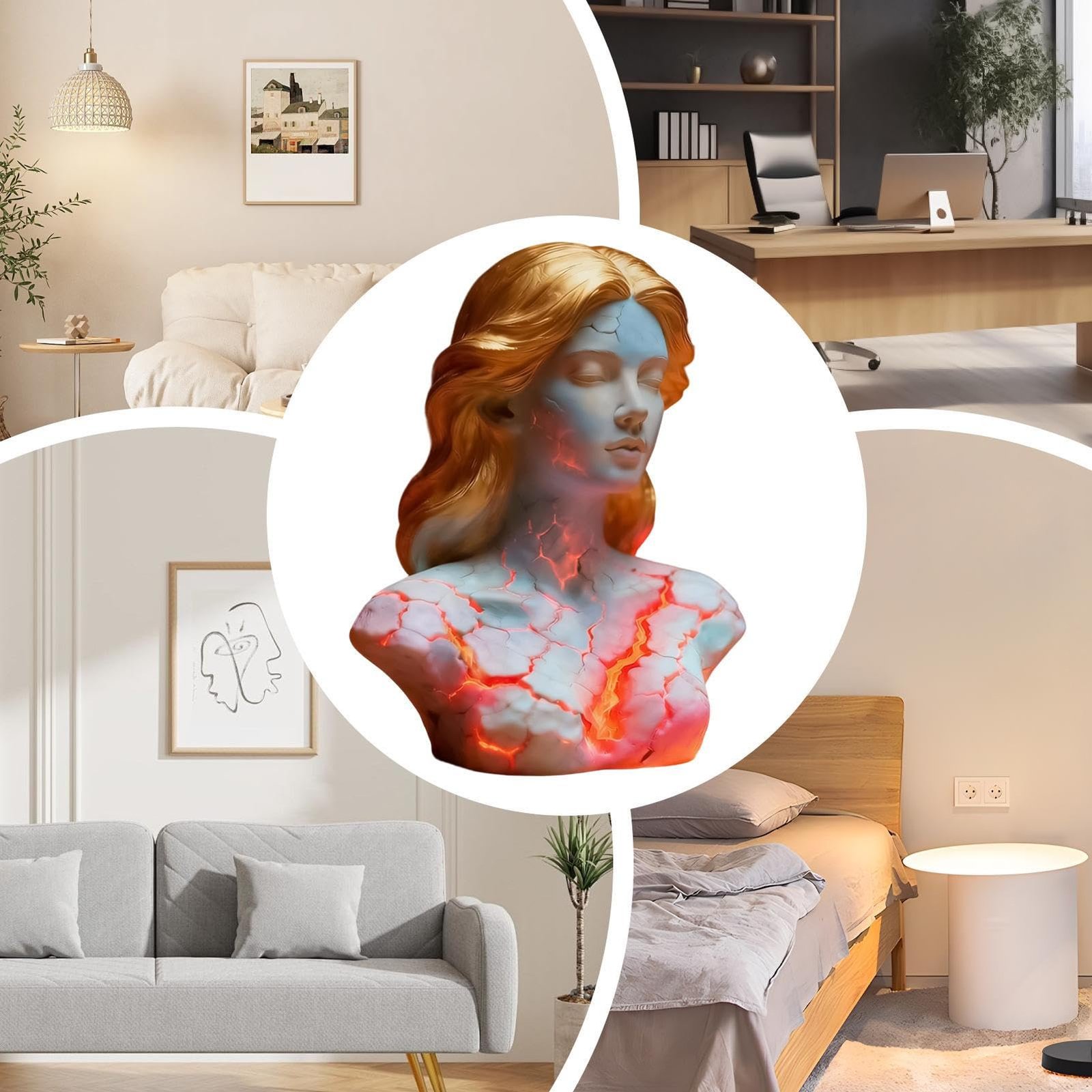 Blazing Maiden Figurine LED Lamp – Artistic Resin Sculpture with Crackled Light Effect, Elegant Decorative Night Light(Blue) - V1107-CS-CYSVBJL Blazing Maiden Figurine LED Lamp – Artistic Resin Sculpture with Crackled Light Effect, Elegant Decorative Night Light(Blue) - Image 6