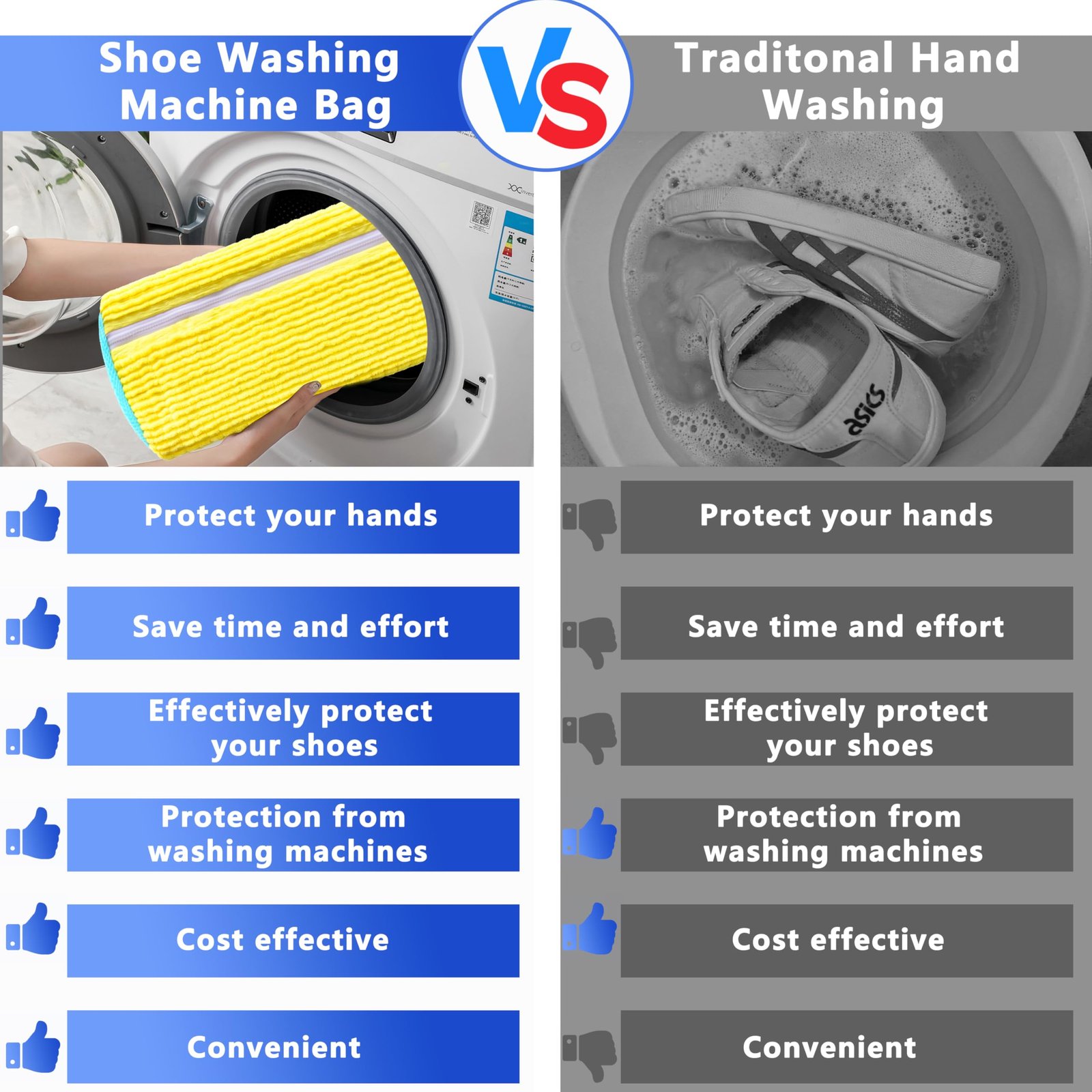 2-Pack Reusable Shoe Washing Machine Bag – White Protective Laundry Bag for All Shoes, Anti-Deformation & Deep Clean with Zipper Lock (Yellow) - V1107-CS-XZXHDH 2-Pack Reusable Shoe Washing Machine Bag – White Protective Laundry Bag for All Shoes, Anti-Deformation & Deep Clean with Zipper Lock (Yellow) - Image 5