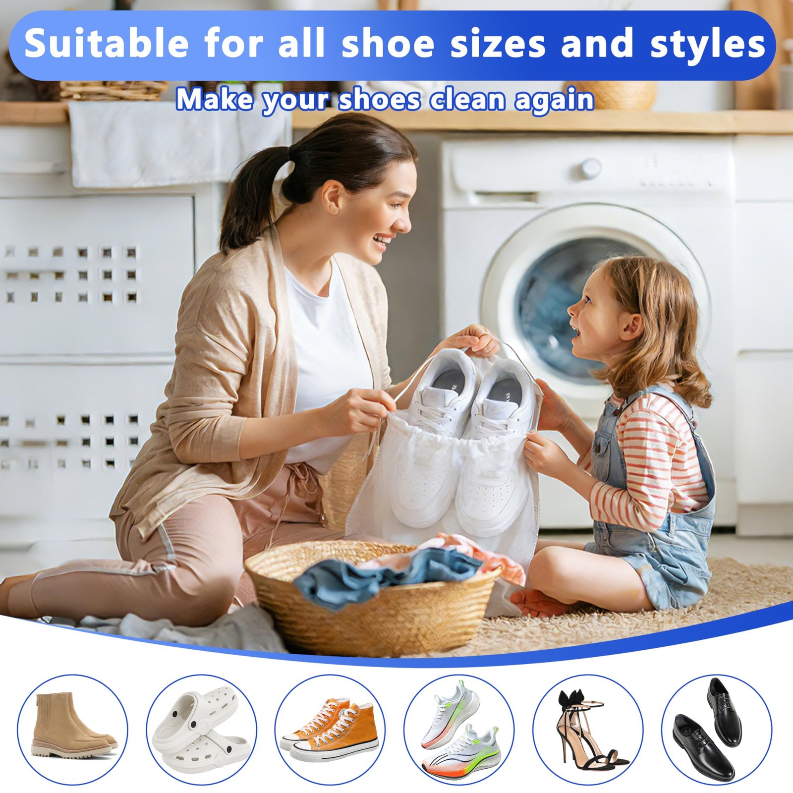 2-Pack Reusable Shoe Washing Machine Bag – White Protective Laundry Bag for All Shoes, Anti-Deformation & Deep Clean with Zipper Lock (Yellow) - V1107-CS-XZXHDH 2-Pack Reusable Shoe Washing Machine Bag – White Protective Laundry Bag for All Shoes, Anti-Deformation & Deep Clean with Zipper Lock (Yellow) - Image 7
