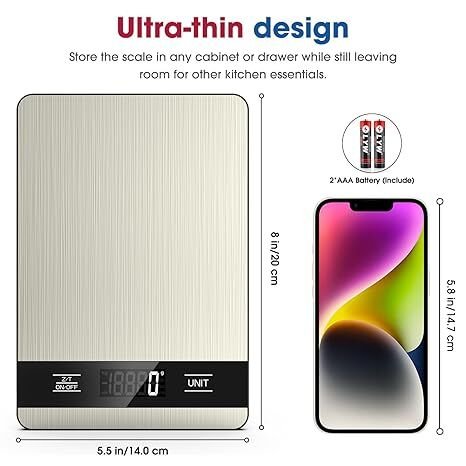 10kg/1g Precision Kitchen Scale: Ultra-Thin, Multi-Unit, Stainless Steel for Aussie Home Cooks - V1107-KITCHEN SCALE1 10kg/1g Precision Kitchen Scale: Ultra-Thin, Multi-Unit, Stainless Steel for Aussie Home Cooks - Image 4