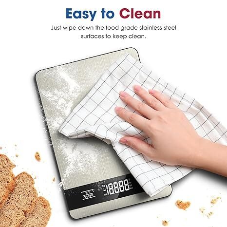 10kg/1g Precision Kitchen Scale: Ultra-Thin, Multi-Unit, Stainless Steel for Aussie Home Cooks - V1107-KITCHEN SCALE1 10kg/1g Precision Kitchen Scale: Ultra-Thin, Multi-Unit, Stainless Steel for Aussie Home Cooks - Image 5