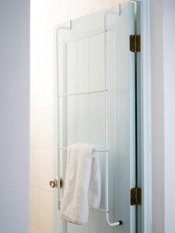 Over The Door Towel Rack Metal Behind Door Hanger for Bathroom Bedroom-White - V1161-107210 Over The Door Towel Rack Metal Behind Door Hanger for Bathroom Bedroom-White - Image 9