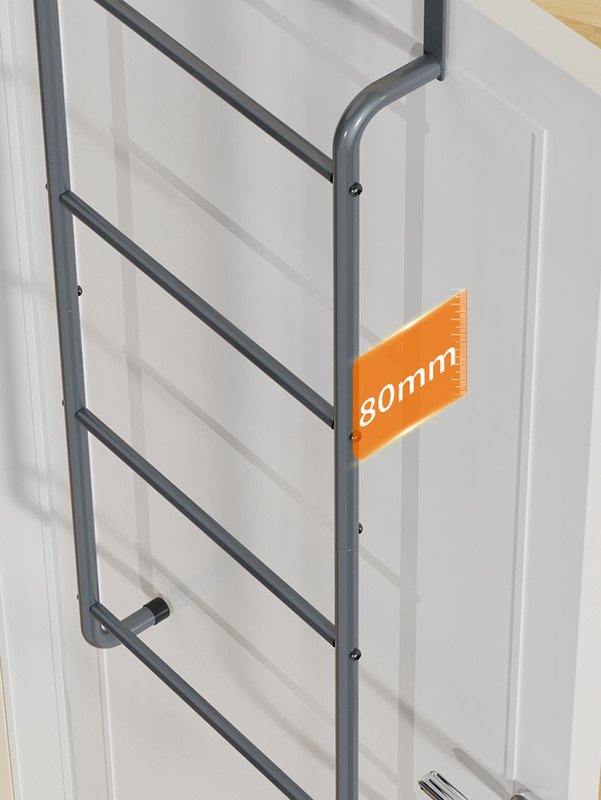 Over The Door Towel Rack Metal Behind Door Hanger for Bathroom Bedroom-Grey - V1161-860024 Over The Door Towel Rack Metal Behind Door Hanger for Bathroom Bedroom-Grey - Image 7