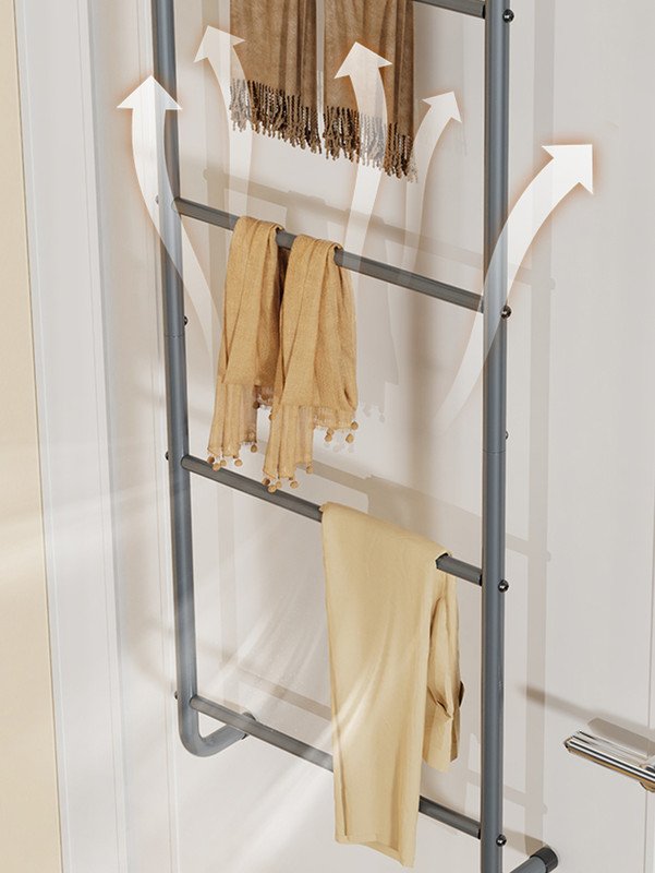 Over The Door Towel Rack Metal Behind Door Hanger for Bathroom Bedroom-Grey - V1161-860024 Over The Door Towel Rack Metal Behind Door Hanger for Bathroom Bedroom-Grey - Image 8