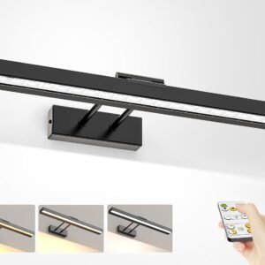 Picture Light Battery Operated, 16in Wireless Art Light for Paintings Color Temperature Adjustable Dimmable Battery Picture Light with Remote Control for Gallery Dartboard Art Bedroom Bathroom
