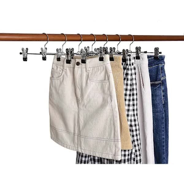 40cm Chrome Iron Clothes Hangers with Non-Slip Clips, 10-Pack Metal Trouser Hangers for Pants Shorts Skirt Socks Underwear, Silver - V1188-CAQQ-142313-1 40cm Chrome Iron Clothes Hangers with Non-Slip Clips, 10-Pack Metal Trouser Hangers for Pants Shorts Skirt Socks Underwear, Silver - Image 5