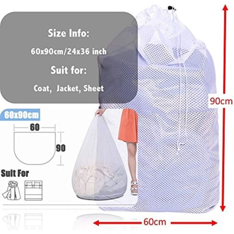 Laundry Bags, Laundry Net Laundry Bags To Protect Machine Washable Clothes - 2 pcs Set - White - V1188-MS-227-0004 Laundry Bags, Laundry Net Laundry Bags To Protect Machine Washable Clothes - 2 pcs Set - White - Image 3