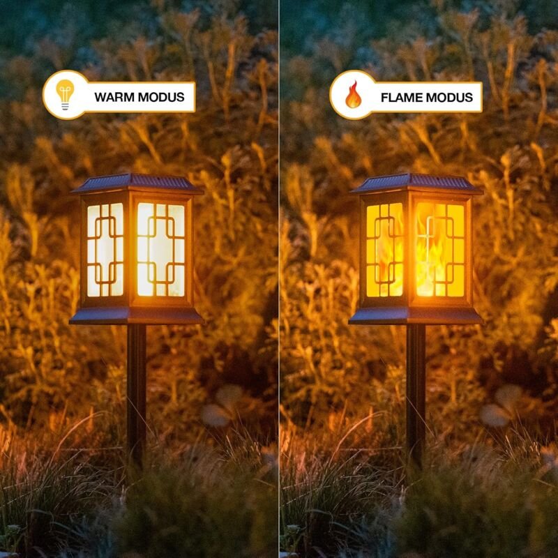 Outdoor Solar Light, Outdoor Solar Lantern Garden, Solar Lantern Two Working Modes Flashing/Warm Solar Torch Garden For - V1188-MS-227-0693 Outdoor Solar Light, Outdoor Solar Lantern Garden, Solar Lantern Two Working Modes Flashing/Warm Solar Torch Garden For - Image 4