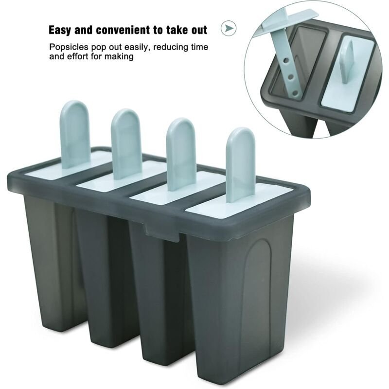 8 Cell Ice Cream Mold With Stick, Ice Lolly Molds, Reusable Popsicle Molds, Ice Pop Mold For Kids And Adults, Bpa Free, - V1188-MS-227-0999 8 Cell Ice Cream Mold With Stick, Ice Lolly Molds, Reusable Popsicle Molds, Ice Pop Mold For Kids And Adults, Bpa Free, - Image 4