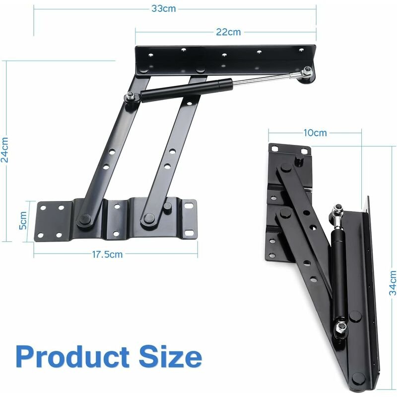 2 pcs Lift-Up Coffee Table Hinge, Heavy Duty Lift-Up Coffee Table Mechanism, Lift Up Spring Hinge For Coffee Table - V1188-MS-227-1124 2 pcs Lift-Up Coffee Table Hinge, Heavy Duty Lift-Up Coffee Table Mechanism, Lift Up Spring Hinge For Coffee Table - Image 2