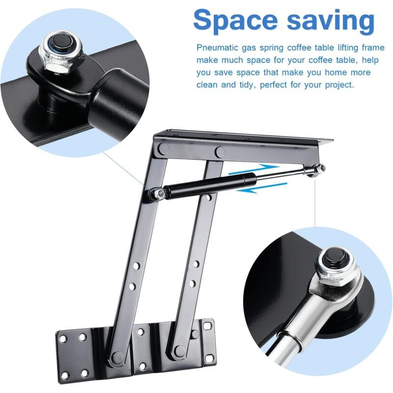 2 pcs Lift-Up Coffee Table Hinge, Heavy Duty Lift-Up Coffee Table Mechanism, Lift Up Spring Hinge For Coffee Table - V1188-MS-227-1124 2 pcs Lift-Up Coffee Table Hinge, Heavy Duty Lift-Up Coffee Table Mechanism, Lift Up Spring Hinge For Coffee Table - Image 3
