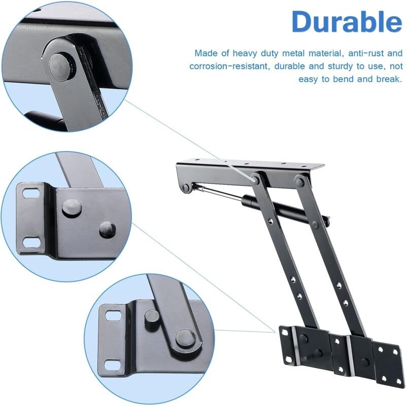 2 pcs Lift-Up Coffee Table Hinge, Heavy Duty Lift-Up Coffee Table Mechanism, Lift Up Spring Hinge For Coffee Table - V1188-MS-227-1124 2 pcs Lift-Up Coffee Table Hinge, Heavy Duty Lift-Up Coffee Table Mechanism, Lift Up Spring Hinge For Coffee Table - Image 4