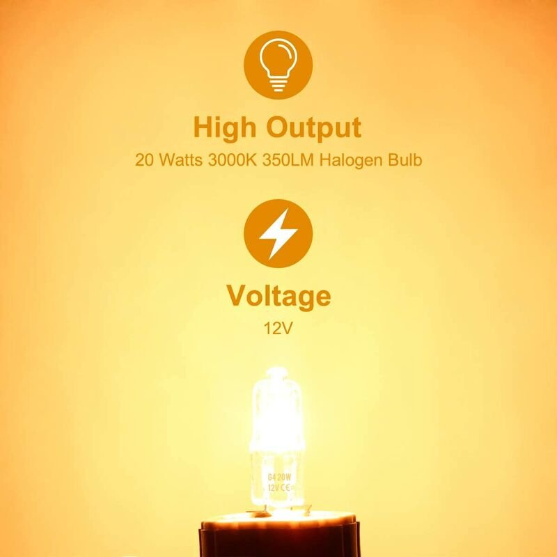 G4 Halogen Bulbs, 12V 20W Halogen Pin Base Lamp, Warm White 3000K, 350Lm, Dimmable, G4 Low Voltage Halogen Lamp, Clear - V1188-MS-227-1256 G4 Halogen Bulbs, 12V 20W Halogen Pin Base Lamp, Warm White 3000K, 350Lm, Dimmable, G4 Low Voltage Halogen Lamp, Clear - Image 3