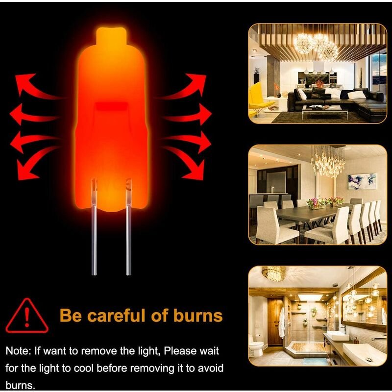 G4 Halogen Bulbs, 12V 20W Halogen Pin Base Lamp, Warm White 3000K, 350Lm, Dimmable, G4 Low Voltage Halogen Lamp, Clear - V1188-MS-227-1256 G4 Halogen Bulbs, 12V 20W Halogen Pin Base Lamp, Warm White 3000K, 350Lm, Dimmable, G4 Low Voltage Halogen Lamp, Clear - Image 4