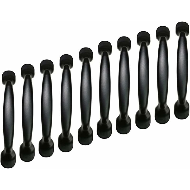 10X 96Mm Black Kitchen Cabinet Door Pulls Cupboard Drawer Bedroom Furniture Pull Handle