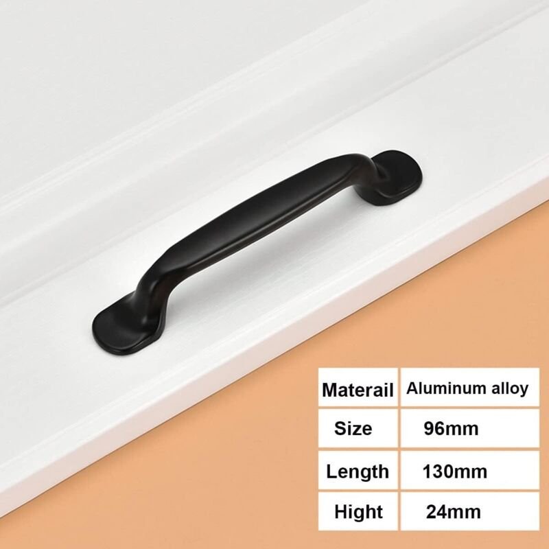 10X 96Mm Black Kitchen Cabinet Door Pulls Cupboard Drawer Bedroom Furniture Pull Handle - V1188-MS-227-1626 10X 96Mm Black Kitchen Cabinet Door Pulls Cupboard Drawer Bedroom Furniture Pull Handle - Image 3