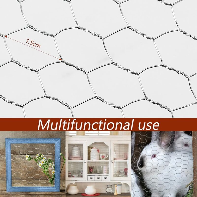 Galvanized Hexagonal Chicken Wire 400Mm X 5M For Craft Projects, Gardening, Home Decor - V1188-MS-227-2317 Galvanized Hexagonal Chicken Wire 400Mm X 5M For Craft Projects, Gardening, Home Decor - Image 3