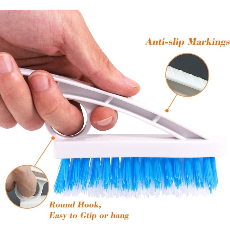 2 Pack Grout Scrub Brush - Stiff Nylon Bristle Scrub Brush For Bathtub, Shower - Floor Grout & Tile Cleaning Brush For - V1188-MS-227-2505 2 Pack Grout Scrub Brush - Stiff Nylon Bristle Scrub Brush For Bathtub, Shower - Floor Grout & Tile Cleaning Brush For - Image 3