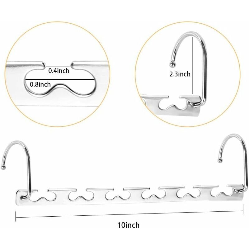 Space Saving Hangers, Magic Metal Hangers Stainless Steel Non-Slip, Multifunctional Space Saving Hanger Organizer In - V1188-MS-227-2764 Space Saving Hangers, Magic Metal Hangers Stainless Steel Non-Slip, Multifunctional Space Saving Hanger Organizer In - Image 2