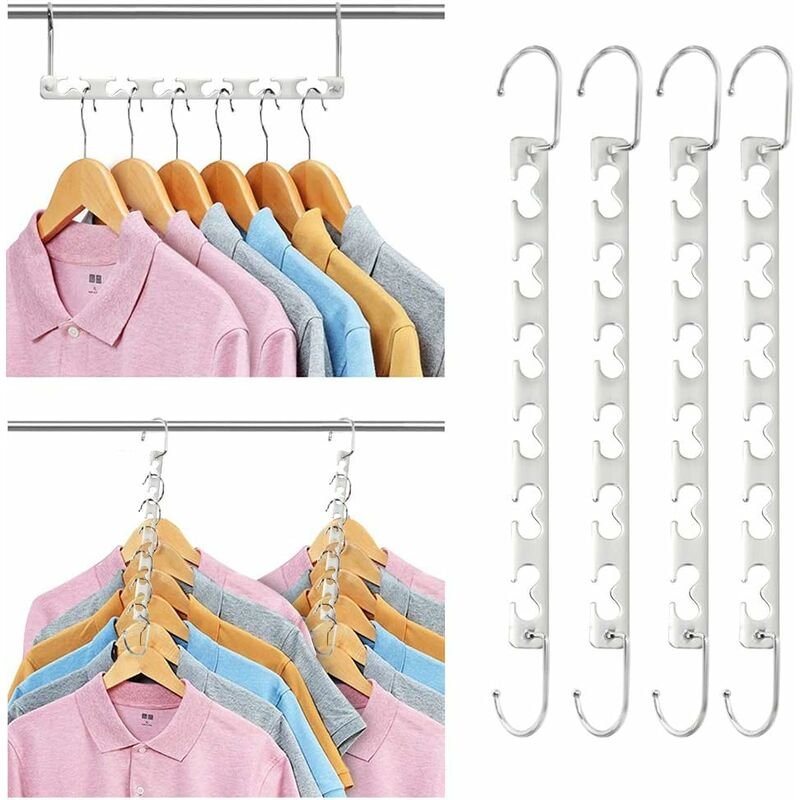 Space Saving Hangers, Magic Metal Hangers Stainless Steel Non-Slip, Multifunctional Space Saving Hanger Organizer In - V1188-MS-227-2764 Space Saving Hangers, Magic Metal Hangers Stainless Steel Non-Slip, Multifunctional Space Saving Hanger Organizer In - Image 3