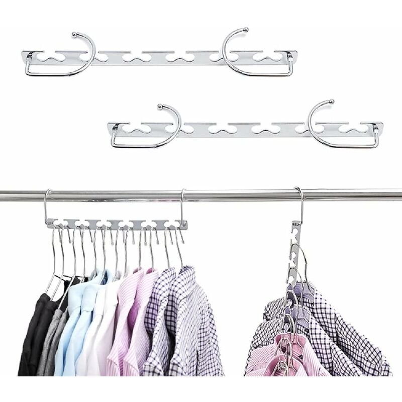 Space Saving Hangers, Magic Metal Hangers Stainless Steel Non-Slip, Multifunctional Space Saving Hanger Organizer In - V1188-MS-227-2764 Space Saving Hangers, Magic Metal Hangers Stainless Steel Non-Slip, Multifunctional Space Saving Hanger Organizer In - Image 4