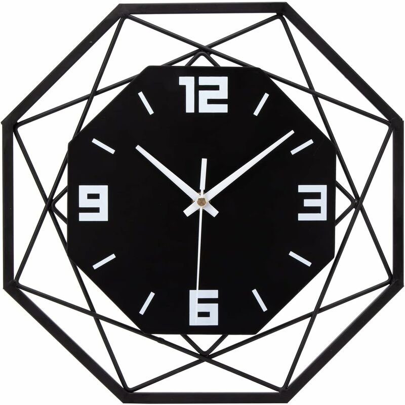 Wall Clock Wood Metal 30Cm Silent Non Ticking Wall Clock Living ROom Bedroom Kitchen Office Large Wall Clock Modern