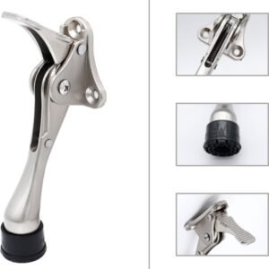 STACK Door Stop | Heavy-Duty Door Stop - Stainless Steel Door Stop - Indoor and Outdoor Door Stop - For Heavy Doors - Adjustable - Door Clamp - Door Protector - Door Handle Protector - Door Stop