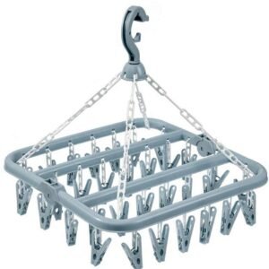 Sock Dryer - Clothesline - 32 Clips - Sock Hanger - Wasrek - Wasrek - Carousel - Drying Carousel - Clothes Hanger - Sock Drying Rack - Blue