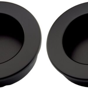 Pull handle - Matte Black - Round - Ø40mm - Sliding door handle - Set of 2