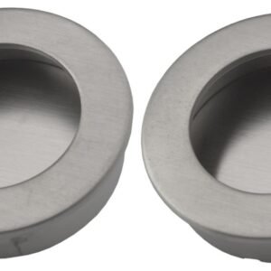 Pull handle - Brushed stainless steel - Round - Ø40mm - Sliding door handle - Set of 2