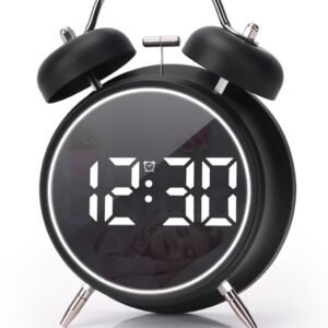 Digital clock - Digital clock - LED display - Bedroom - Clock - Energy efficient - Black