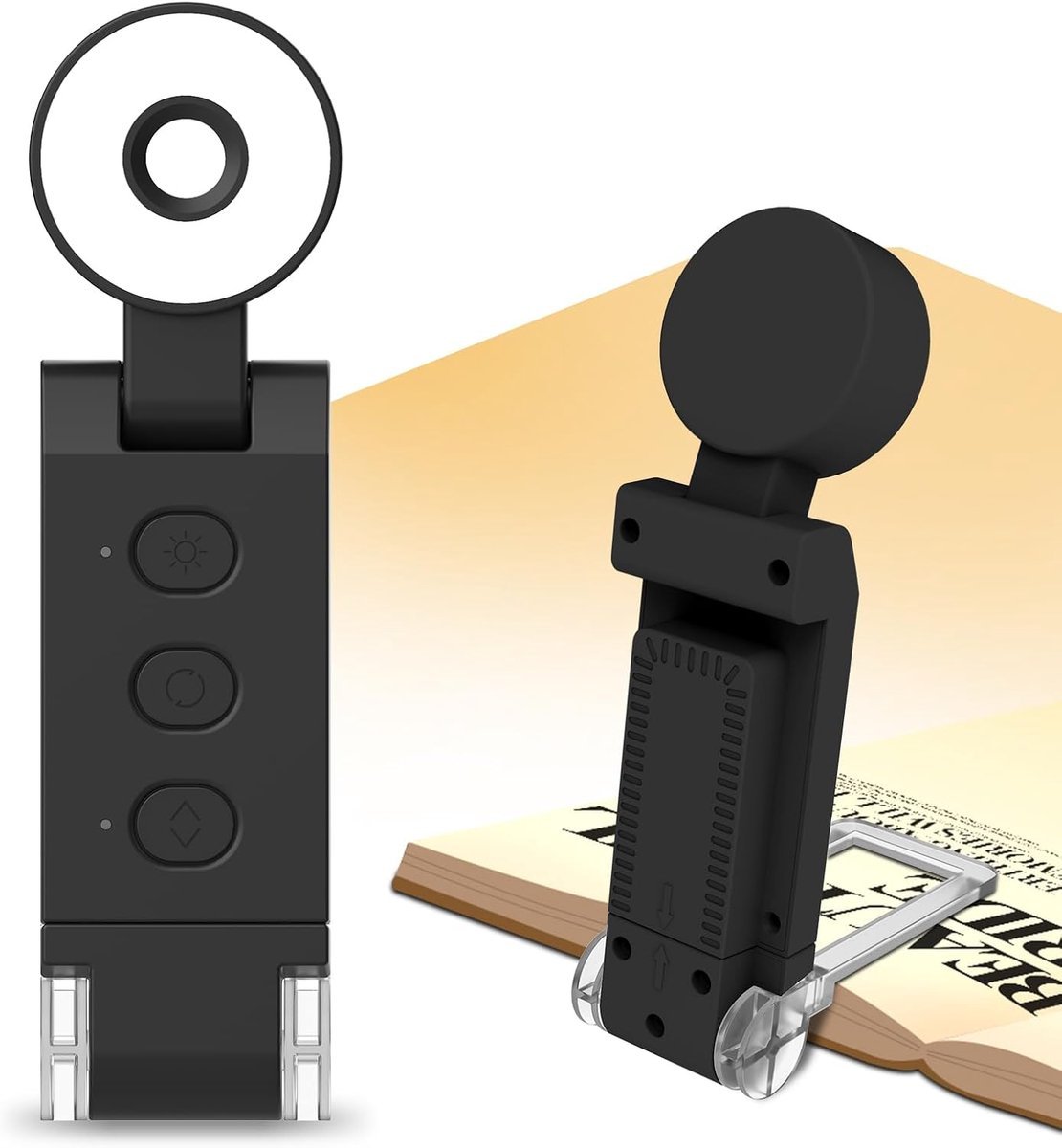 Reading light for books - For bed - With clip - Rechargeable - 5 settings - Bedside lamp - Black - V1188-MS-313-0527 Reading light for books - For bed - With clip - Rechargeable - 5 settings - Bedside lamp - Black